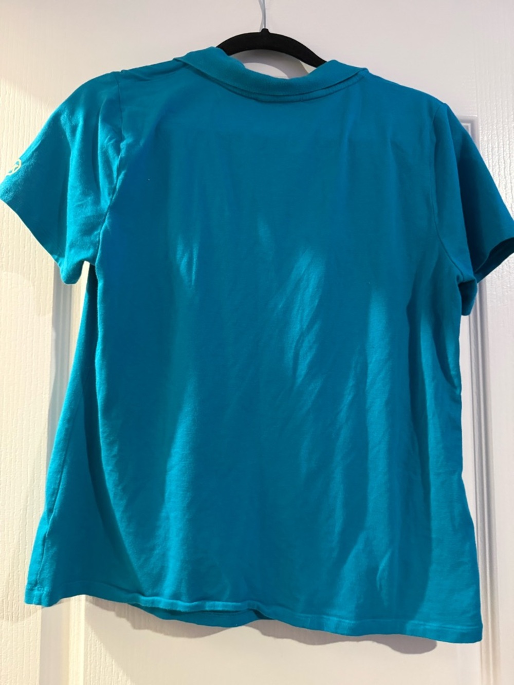 Michael Kors Teal Short-Sleeve Zip Polo Top - Picture 4 of 4